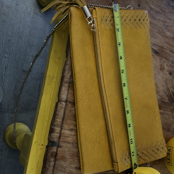 Moda Luxe Envelope Clutch in yellow ochre. Moving sale! - Picture 7 of 8